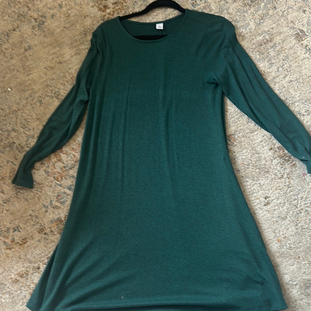 Elegant Green Long Sleeve Dress